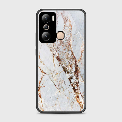 Infinix Hot 20i Cover- White Marble Series - HQ Ultra Shine Premium Infinity Glass Soft Silicon Borders Case