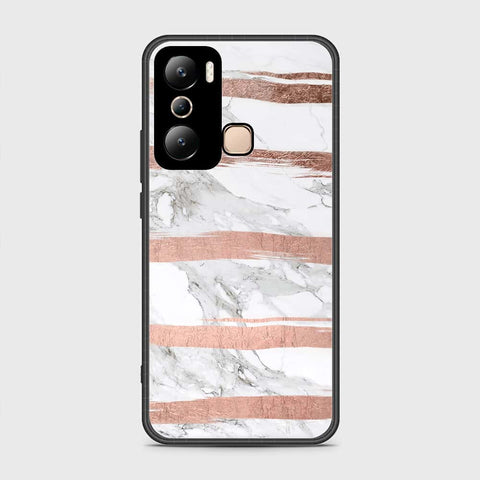 Infinix Hot 20i Cover- White Marble Series - HQ Ultra Shine Premium Infinity Glass Soft Silicon Borders Case