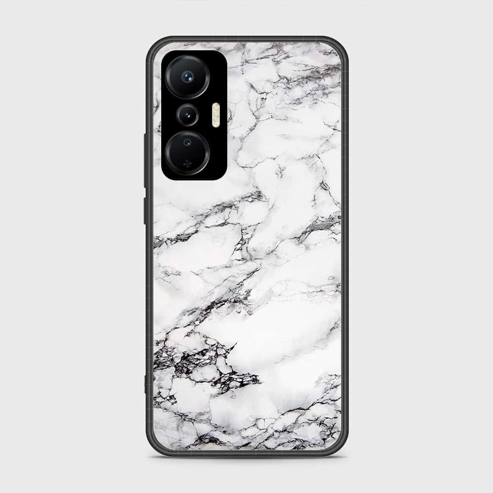 Infinix Hot 20S Cover- White Marble Series - HQ Ultra Shine Premium Infinity Glass Soft Silicon Borders Case