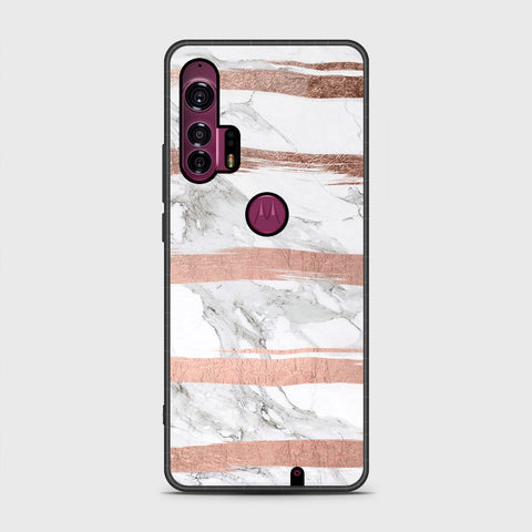 Motorola Edge Plus 2020  Cover- White Marble Series - HQ Premium Shine Durable Shatterproof Case