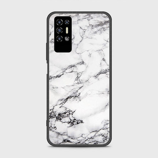 Tecno Pova 2 Cover- White Marble Series - HQ Premium Shine Durable Shatterproof Case