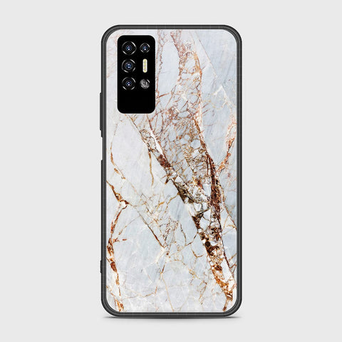 Tecno Pova 2 Cover- White Marble Series - HQ Premium Shine Durable Shatterproof Case