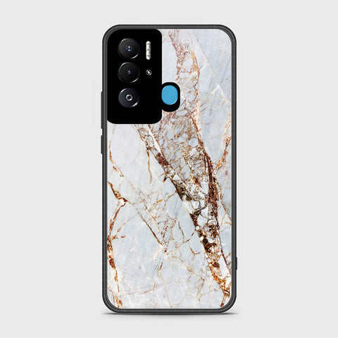 Tecno Pova Neo Cover- White Marble Series - HQ Ultra Shine Premium Infinity Glass Soft Silicon Borders Case