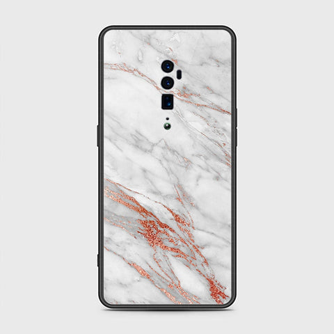 Oppo Reno 10x Zoom Cover- White Marble Series - HQ Premium Shine Durable Shatterproof Case - Soft Silicon Borders