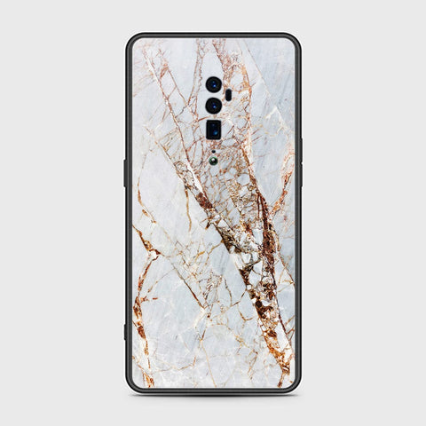 Oppo Reno 10x Zoom Cover- White Marble Series - HQ Premium Shine Durable Shatterproof Case - Soft Silicon Borders