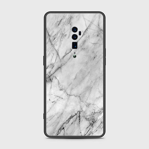 Oppo Reno 10x Zoom Cover- White Marble Series - HQ Premium Shine Durable Shatterproof Case - Soft Silicon Borders