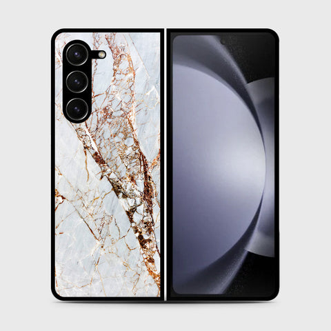 Samsung Galaxy Z Fold 5 5G  Cover- White Marble Series - HQ Premium Shine Durable Shatterproof Case