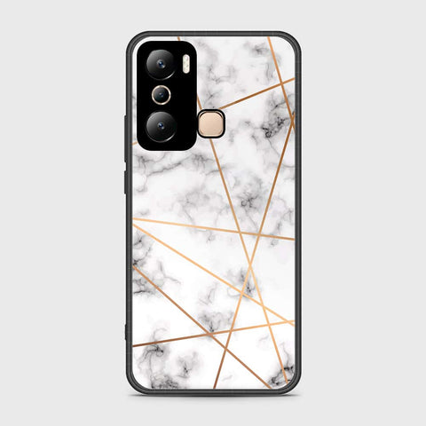 Infinix Hot 20i Cover- White Marble Series 2 - HQ Ultra Shine Premium Infinity Glass Soft Silicon Borders Case