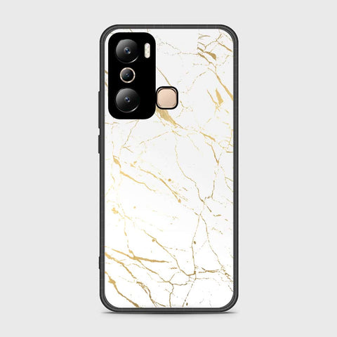 Infinix Hot 20i Cover- White Marble Series 2 - HQ Ultra Shine Premium Infinity Glass Soft Silicon Borders Case