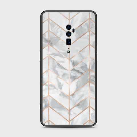 Oppo Reno 10x Zoom Cover- White Marble Series 2 - HQ Premium Shine Durable Shatterproof Case - Soft Silicon Borders