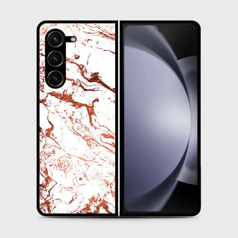 Samsung Galaxy Z Fold 5 5G  Cover- White Marble Series 2 - HQ Premium Shine Durable Shatterproof Case