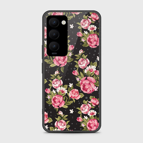 Tecno Camon 18 Premier Cover- Floral Series - HQ Ultra Shine Premium Infinity Glass Soft Silicon Borders Case