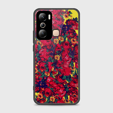 Infinix Hot 20i Cover- Floral Series - HQ Ultra Shine Premium Infinity Glass Soft Silicon Borders Case