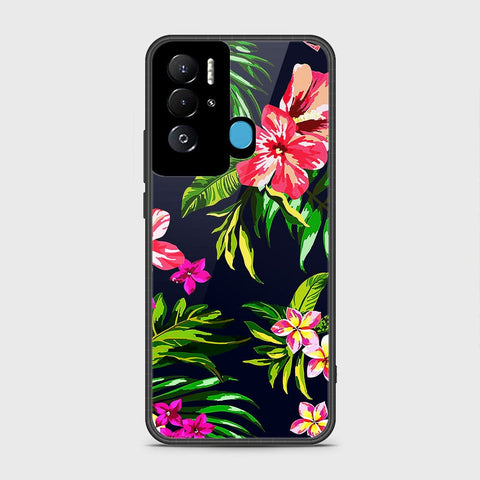 Tecno Pova Neo Cover- Floral Series - HQ Ultra Shine Premium Infinity Glass Soft Silicon Borders Case