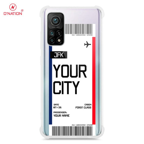 Xiaomi Mi 10T Cover - Personalised Boarding Pass Ticket Series - 5 Designs - Clear Phone Case - Soft Silicon Borders