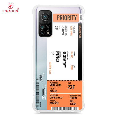 Xiaomi Mi 10T Cover - Personalised Boarding Pass Ticket Series - 5 Designs - Clear Phone Case - Soft Silicon Borders