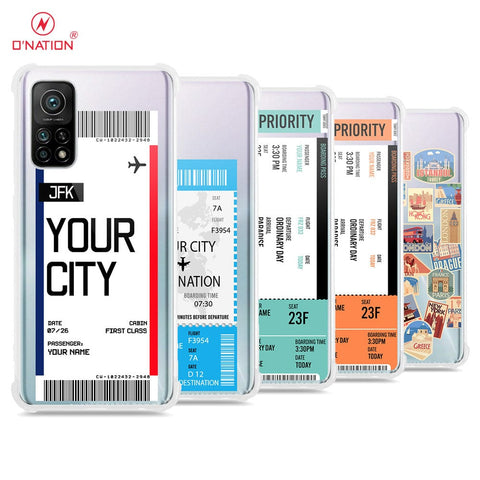 Xiaomi Mi 10T Pro Cover - Personalised Boarding Pass Ticket Series - 5 Designs - Clear Phone Case - Soft Silicon Borders