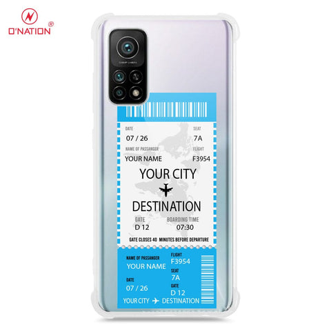 Xiaomi Mi 10T Pro Cover - Personalised Boarding Pass Ticket Series - 5 Designs - Clear Phone Case - Soft Silicon Borders