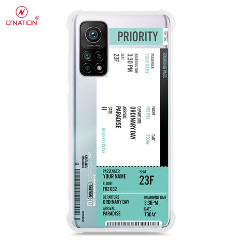 Xiaomi Mi 10T Pro Cover - Personalised Boarding Pass Ticket Series - 5 Designs - Clear Phone Case - Soft Silicon Borders