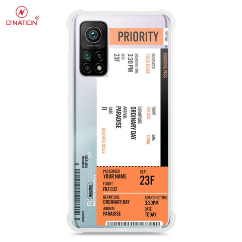 Xiaomi Mi 10T Pro Cover - Personalised Boarding Pass Ticket Series - 5 Designs - Clear Phone Case - Soft Silicon Borders