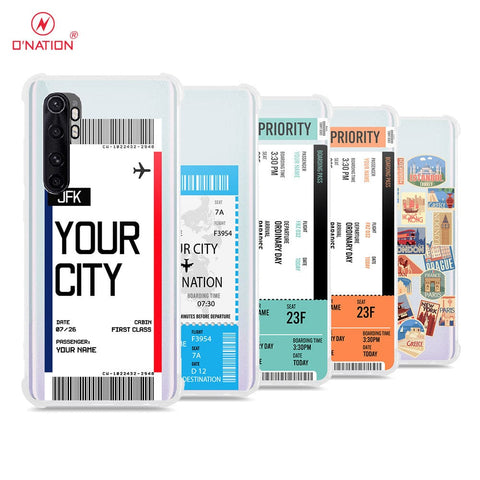 Xiaomi Mi Note 10 Lite Cover - Personalised Boarding Pass Ticket Series - 5 Designs - Clear Phone Case - Soft Silicon Borders