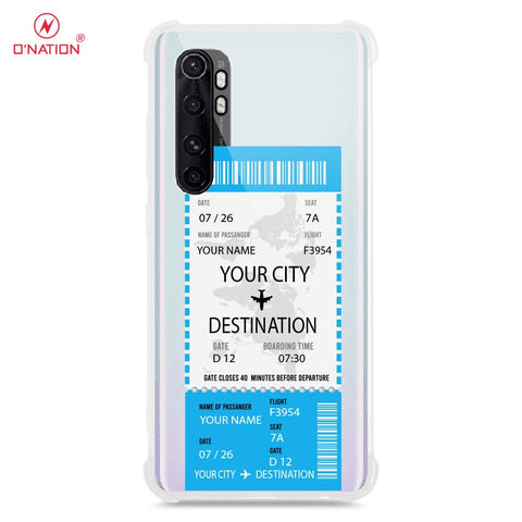 Xiaomi Mi Note 10 Lite Cover - Personalised Boarding Pass Ticket Series - 5 Designs - Clear Phone Case - Soft Silicon Borders