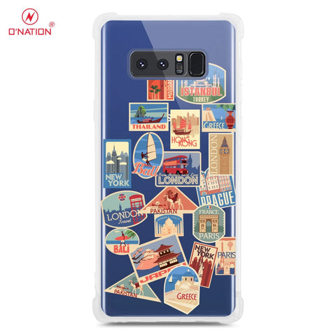 Samsung Galaxy Note 8 Cover - Personalised Boarding Pass Ticket Series - 5 Designs - Clear Phone Case - Soft Silicon Borders