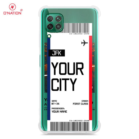 Huawei Nova 7i Cover - Personalised Boarding Pass Ticket Series - 5 Designs - Clear Phone Case - Soft Silicon Borders