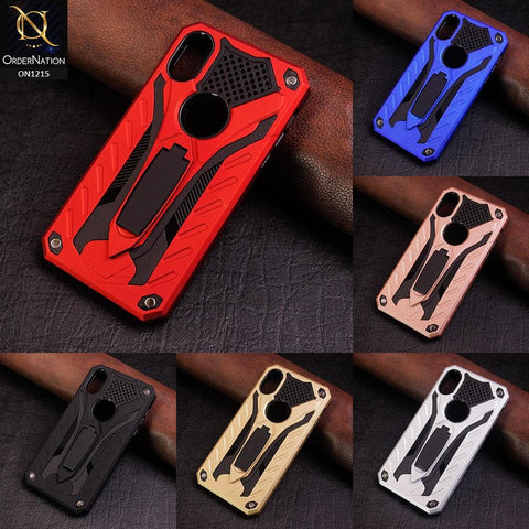 iPhone XR Covers - Blue - Luxury Hybrid Shockproof Stand Case