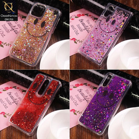 Cute Glitter Smile Pattern Hard PC Back Cover For iPhone XS / X - Purple