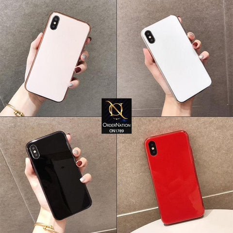 iPhone XS Max Cover - Golden - Shiny Tempered Glass Soft Case