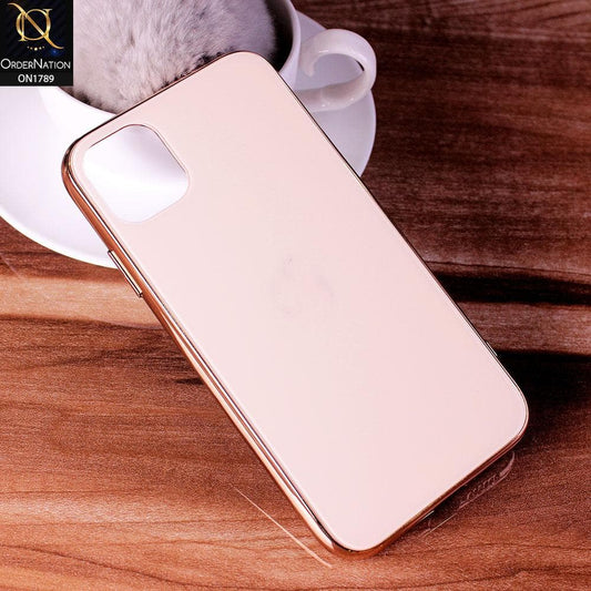 iPhone 11 Cover - Golden - Shiny Tempered Glass Soft Case