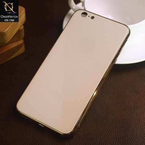 iPhone 6s Plus / 6 Plus Cover - Golden - Shiny Tempered Glass Soft Case