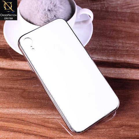 iPhone XR Cover - White - Shiny Tempered Glass Soft Case