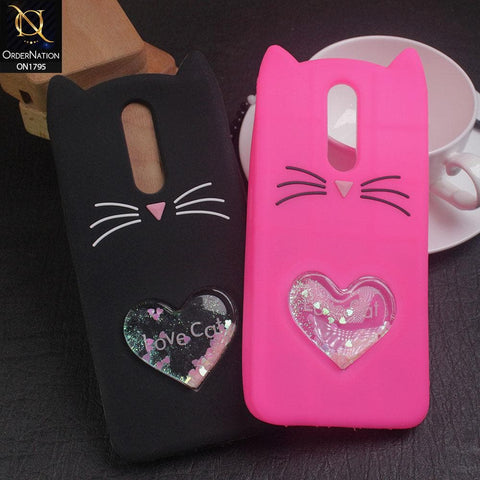 Vivo Y33s Cover - Pink - Rubberized Love Heart Soft Cartoon Case