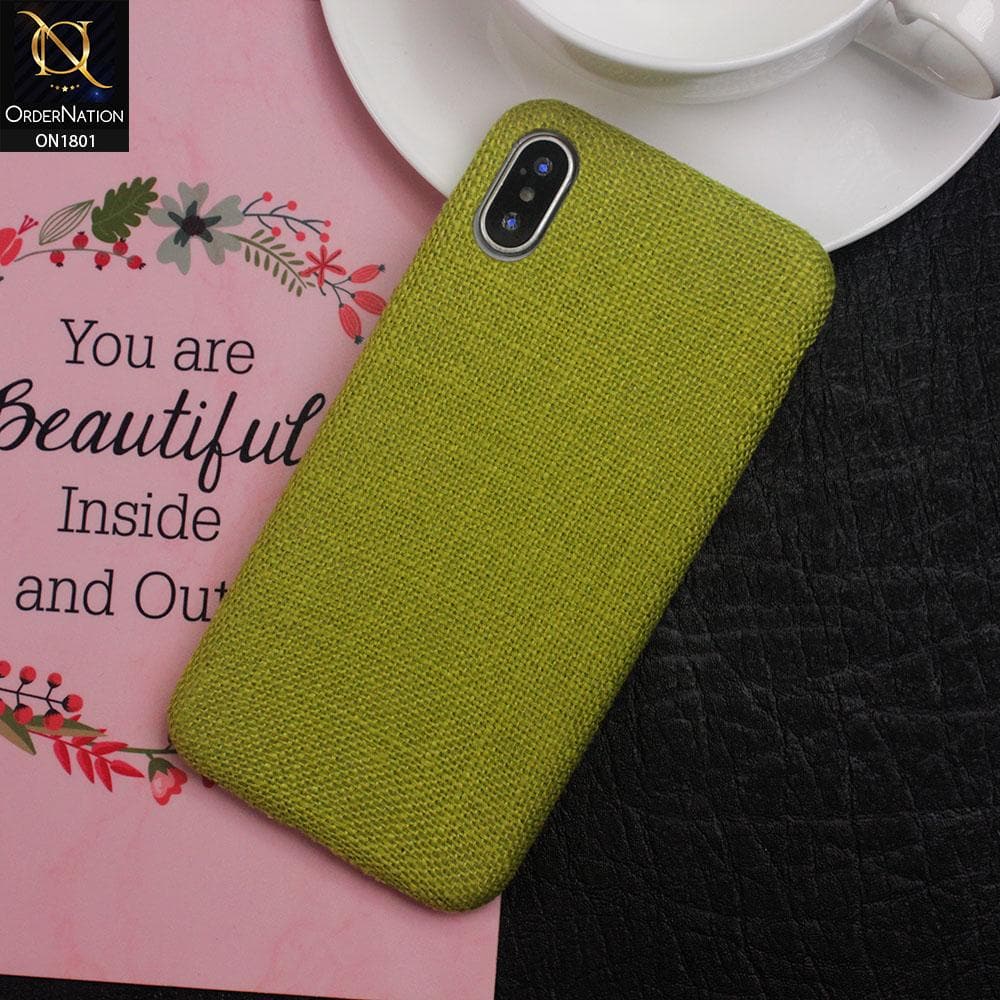 Luxury Jeans Febric Style Soft Back Shell Case For iPhone XS Max - Light Green