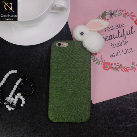 Rabbit Jeans Febric 3D Cartoon Soft Back Shell Case For iPhone 6s Plus / 6 Plus - Green