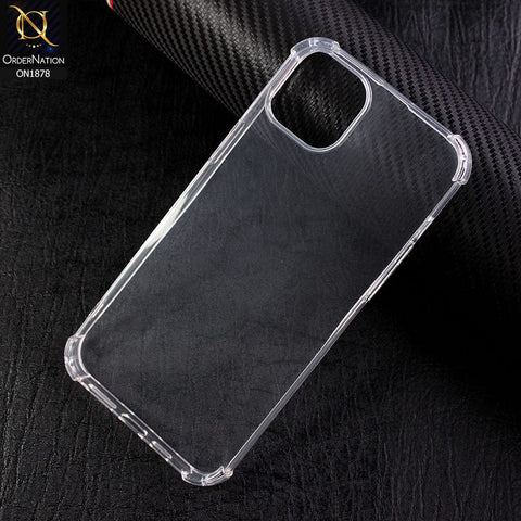 iPhone 14 Plus Cover - Soft 4D Design Shockproof Silicone Transparent Clear Case