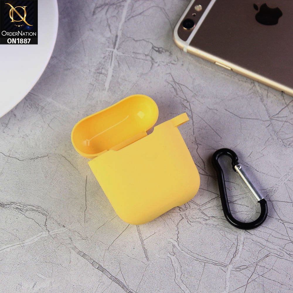 Apple Airpods 1 / 2 Cover - Yellow - Candy Color Soft Silicone Airpod Case