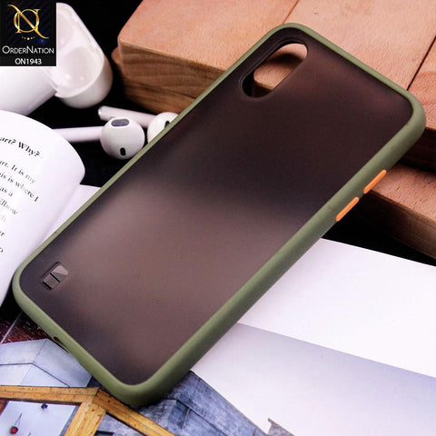 Samsung Galaxy A01 - Light Green - Luxury Semi Tranparent Color Frame Matte Hard PC Protective Case