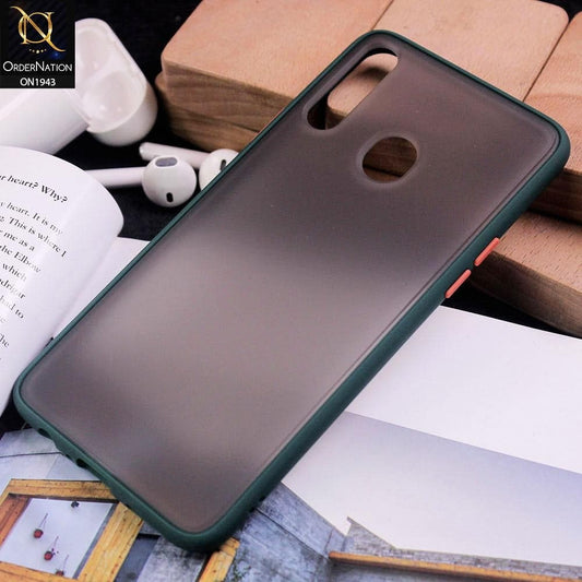 Samsung Galaxy A20s - Dark Green - Luxury Semi Tranparent Color Frame Matte Hard PC Protective Case