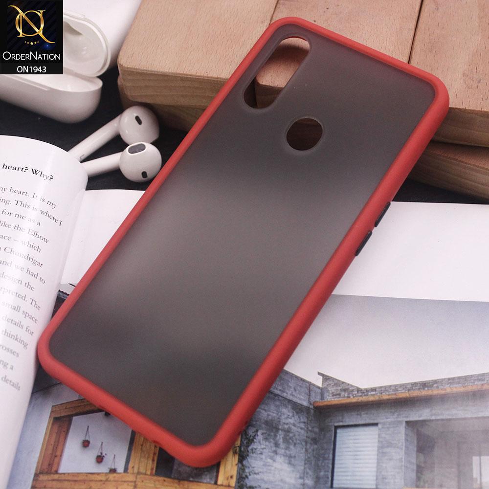 Oppo A31 Cover - Red - Soft Colorful Border Semi Transparent Back Shell Case