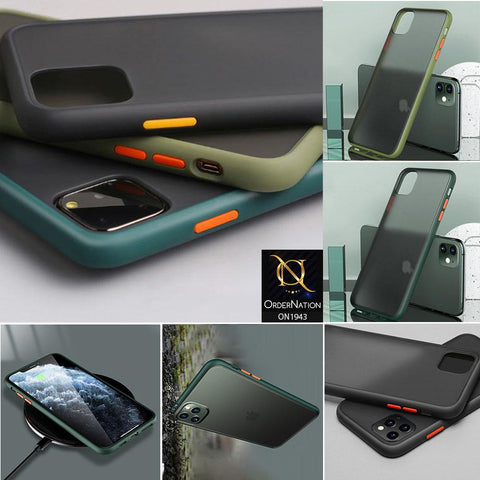 Luxury Semi Tranparent  Color Frame Matte Hard PC Protective Case For iPhone XS Max - Green