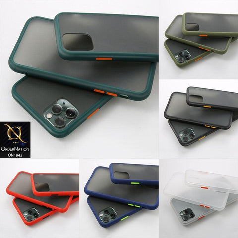 Vivo Y12 - Dark Green - Luxury Semi Tranparent Color Frame Matte Hard PC Protective Case