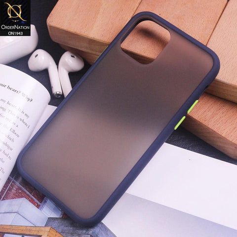 Luxury Semi Tranparent  Color Frame Matte Hard PC Protective Case iPhone 11 Pro - Blue