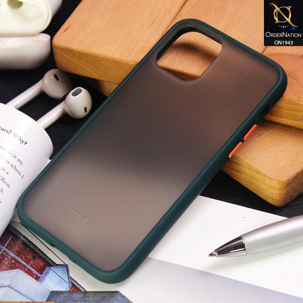 Luxury Semi Tranparent  Color Frame Matte Hard PC Protective Case For iPhone 11 Pro - Green