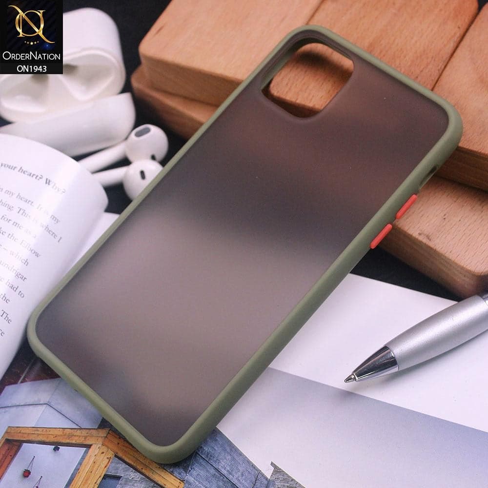 iPhone 11 Pro Cover - Light Green - Luxury Semi Tranparent Color Frame Matte Hard PC Protective Case