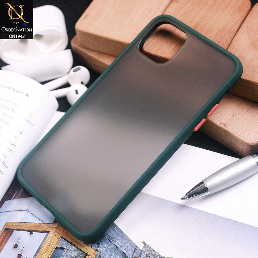 iPhone 11 Pro Max Cover - Dark Green - Luxury Semi Tranparent Color Frame Matte Hard PC Protective Case