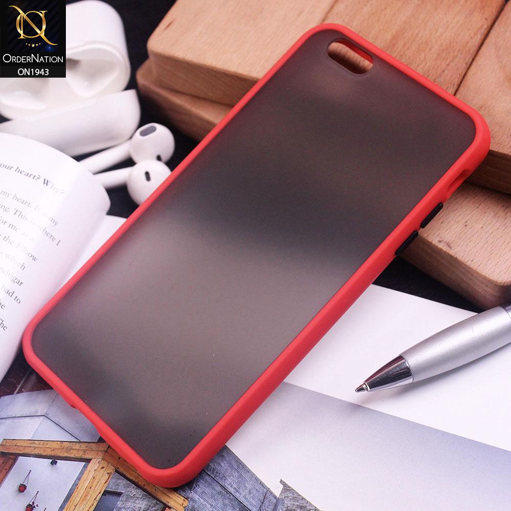 iPhone 6s Plus / 6 Plus Cover - Red - Luxury Semi Tranparent Color Frame Matte Hard PC Protective Case