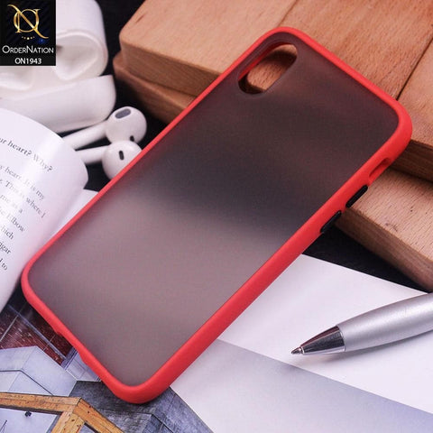 iPhone XS Max Cover - Red - Luxury Semi Tranparent Color Frame Matte Hard PC Protective Case